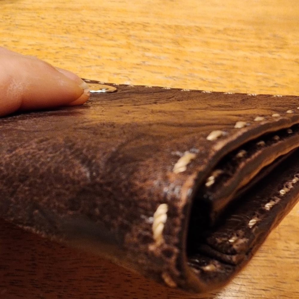 Vintage Celine Brown Floral Embossed Leather Wallet - Picture 7 of 16